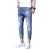 2021 Summer Gray Jeans Men's Fashion Brand Slim Fit Skinny Korean Style Trendy All-Matching Men's Casual Ankle-Length Pants