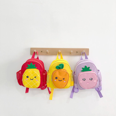 Wholesale Customized Children's Kindergarten Small School Bag New Korean Style Cute Fruit Backpack Baby Cartoon Snack Pack