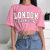 2021 Europe and America Cross Border Women's Top Street Letters Printed Navel Slimming Waist Loose T-shirt Short Sleeve Delivery in Stock