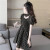 Summer Wear 2021 New French Retro Hollow Slim Slimming Small Puff Sleeve Black Shivering Dress