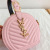 2021 Spring And Summer New Children 'S Accessory Bag Embroidery Thread Shoulder Crossbody Pu Girls' Coin Purse Fashion Small Round Handbag