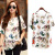 Large Size Women's Clothing 200 Jin Plump Girls Summer Korean Style Loose Casual Print T-shirt Women's Short Sleeve Summer Large Size Chiffon Shirt