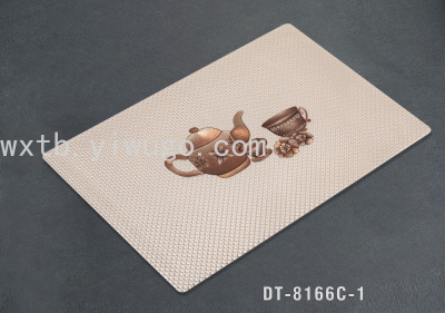 New PVC Plaid Teacup Placemat Waterproof and Oil-Proof Placemat Factory Direct Sales