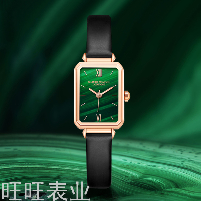 Retro Small Square Watch Women's Simple Elegant Student Korean Style Ins Small Green Watch Waterproof Women's Watch