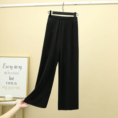 Ice Silk Wide-Leg Pants Women's Spring/Summer 2021 New High Waist Drooping Loose Straight Draping Mopping Casual Pants for Women