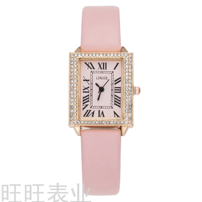 2021 New Arrival Hot Sale Retro Fashion Square Leather Quartz Watch Simple Roman Women's Watch Couple Wrist Watch