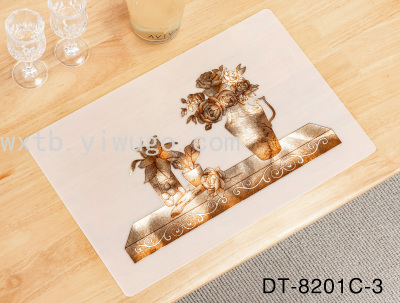 New PVC Rectangular Placemat Waterproof and Oil-Proof Placemat Factory Direct Sales