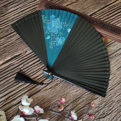 All Bamboo Fan Paint Fan Women's Folding Fan Women's National Style Classical Hollow Female Fan Bamboo Fan High-End Gift Fan