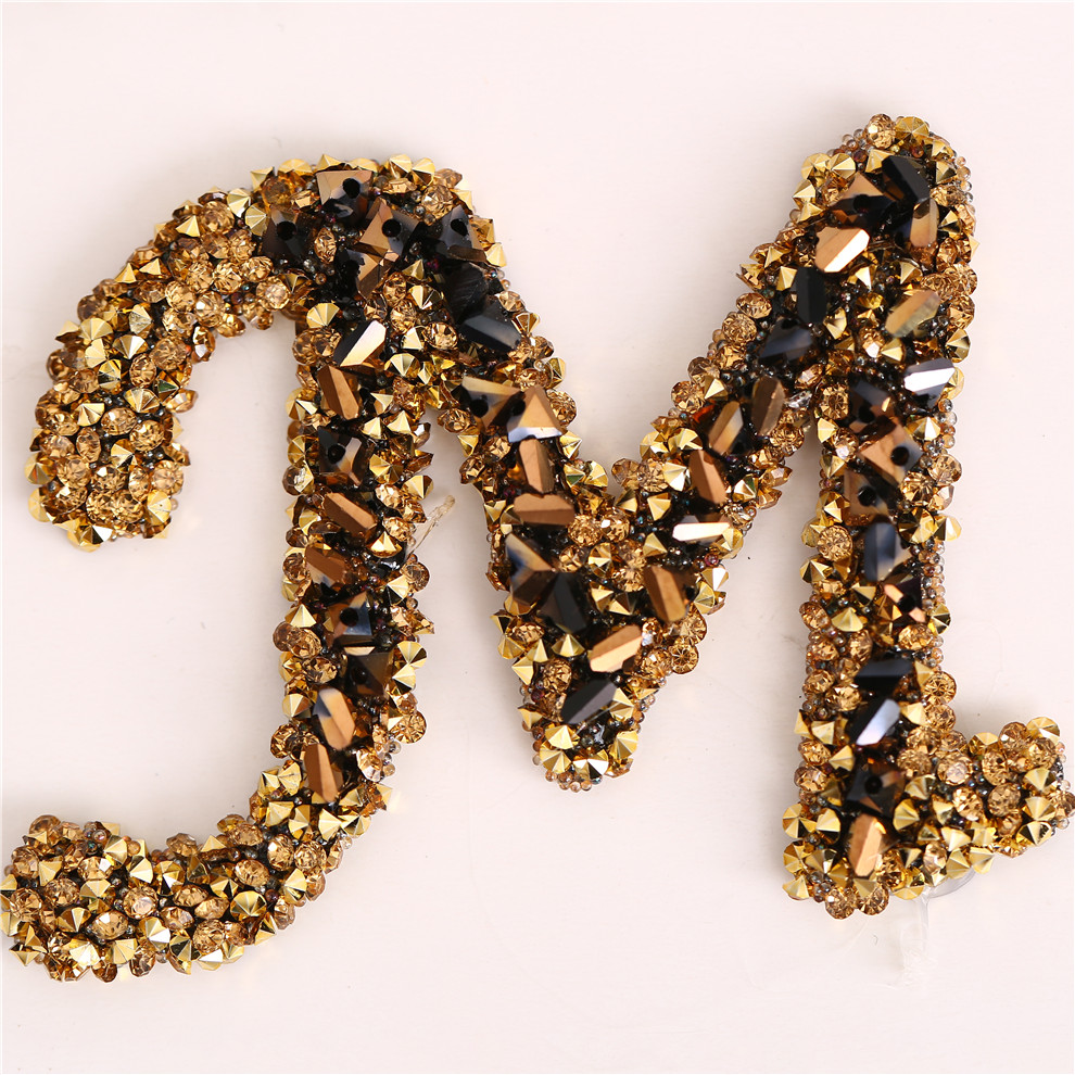 立体字母水钻烫钻镶钻衣服烫图英文字母服装辅料