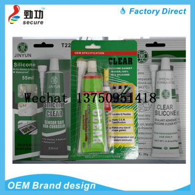 Jinyun Legion RTV Silicone Kitchen and Bathroom Sealant Small Support Powerful and Transparent Silicone Caulking Glue