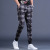 Summer Plaid Casual Pants Men's Slim Fit Skinny Korean Style Trendy Non-Ironing All-Matching Cropped Men's Track Pants