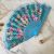 Rose Lace-Trimmer Foldable Fan-Chinese Floral Fan European Style Retro Folding Fan Wedding Fan Craft Gift Plastic Rod Fan
