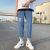 2021 Ripped Jeans Men's Summer Light Blue Korean Style Loose Straight 9 Points Harem Trendy Jeans Men's