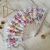 Rose Lace-Trimmer Foldable Fan-Chinese Floral Fan European Style Retro Folding Fan Wedding Fan Craft Gift Plastic Rod Fan