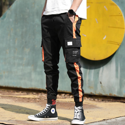 Spring and Summer Main Push Loose Harem Men's Casual Pants Straight Slim Fit Elasticated Waist Skinny Men's Casual Pants Youth Fashion