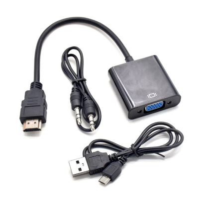 HDMI to VGA Female with Audio HD Adapter Cable Connector to Converter with USB Charger Lead