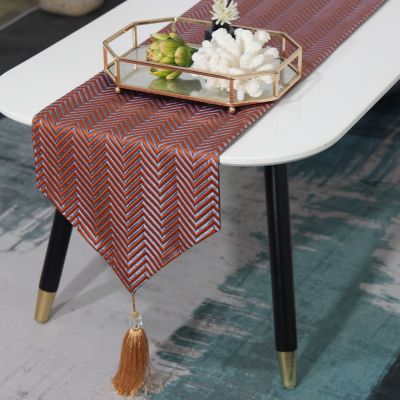 Factory Direct Supply Striped Light Luxury Luxury Table Runner Modern Simple Classical Fashion Bed Runner Table Flag Tablecloth Can Be Customized