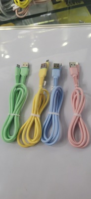 1 M Macaron Liquid Silicone Data Cable for I6 Android Type-C Mobile Phone