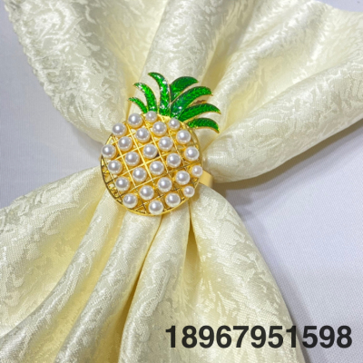 Amazon Hot Hotel Pineapple Napkin Ring Diamond Napkin Ring Napkin Ring Napkin Ring Factory in Stock Wholesale