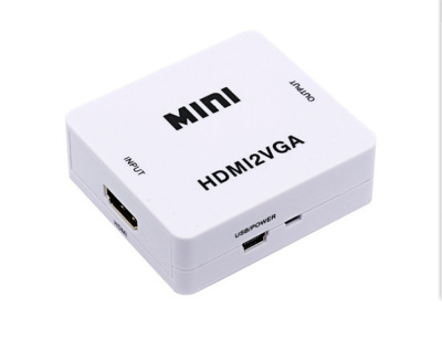 HDMI to VGA HD Video Converter Mini HDMI to VGA with Audio Small White Box 1080P