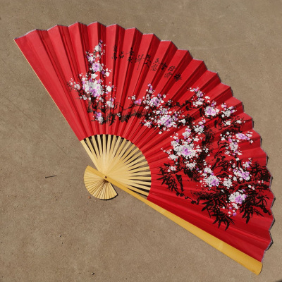 Suspending Fan Large Fan Red Plum Wall Mounted Fan Decorative Fan Wedding Wall Suspending Fan Antique Big Folding Fan Chinese Fan 50cm 90