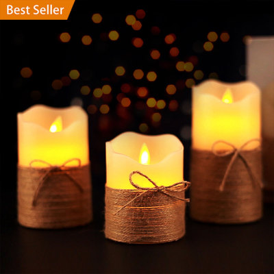 Simulation Swing Shaking Flame LED Candle Three-Piece Remote Control Electronic Candle