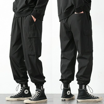 Summer Drawstring Ankle-Tied Loose Leisure Sports Ice Silk Overalls Men