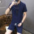 2020 Men's Casual Short-Sleeved Linen Suit Men's Breathable Casual Summer Suit Men's Youth Short-Sleeved Suit