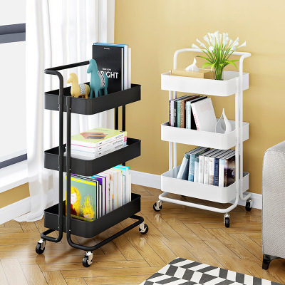 Trolley Rack Kitchen Floor Storage Bedroom Living Room Multi-Layer Movable Baby Products Storage Rack with Wheels