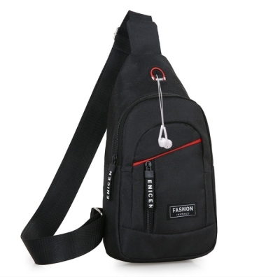 New Canvas Chest Bag Men's and Women's Casual Sports Travel Chest Bag Solid Color Trendy Crossbody Shoulder Student Backpack