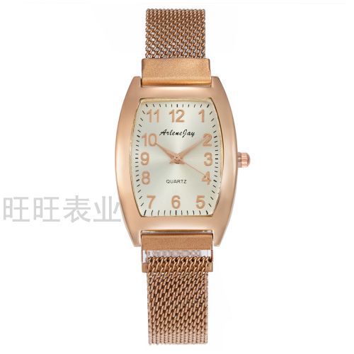 2021 New Fashion Numbers Tonneau Women‘s Watch Simple Milan with Net Red Couple Quartz Watch Student Watch