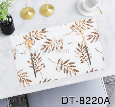 New PVC Leaf Rectangular Placemat Waterproof and Oil-Proof Placemat Factory Direct Sales