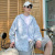 2021 Summer New Sun Exposure Gradient Pattern Sun Protection Clothing Men's UV Protection Breathable Ice Silk Skin Clothes