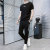 Fashion Brand Casual Suit Men's Summer Loose Trendy Ice Silk Men's Short-Sleeved T-shirt Handsome Sports Clothing Two-Piece Suit