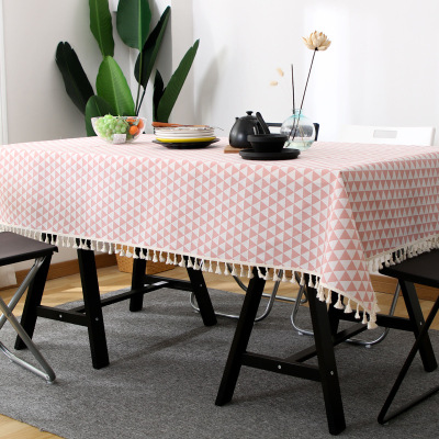Nordic tablecloth dustproof cotton linen tassel tablecloth cotton linen lace tablecloth kitchen table decoration