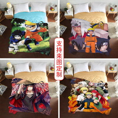 Secondary Naruto Summer Blanket Graphic Customization One Piece Airable Cover Cartoon Animation Peripheral Thin Duvet