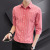 2021 New Striped Shirt Men's Short Sleeve Cropped Shirt Coat Spring and Summer Business Slim-Fit Casual Men's Clothing