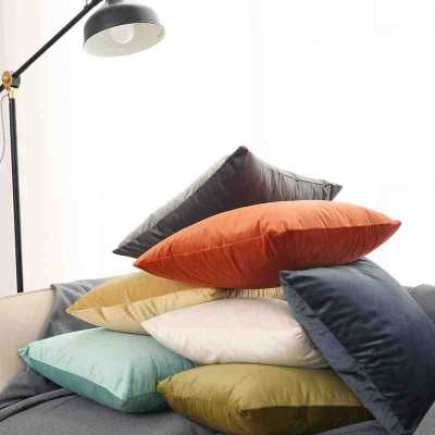 Thickened Nordic Dutch Velvet Solid Color Pillow Modern Minimalist Sofa Cushion Cushion Car Bed Head Back Cushion