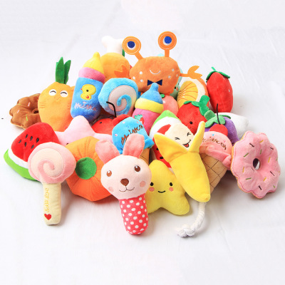 Spot Pet Sound Toy Variety of Fruit Cartoon Animal Series Dogs and Cats Pet Plush Toy Wholesale