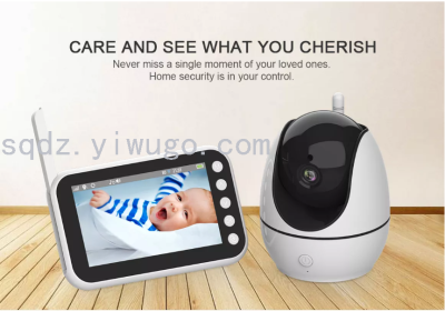 New 4.5-Inch Digital Rotating Baby Monitor PTZ Camera Music Playback Intercom Night Vision Temperature
