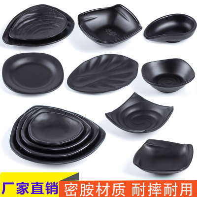 Soy Sauce Sauce Dishes Ramen Bowl Black Frosted Melamine Dish Melamine Imitation Porcelain Plastic Tableware Factory in Stock Wholesale