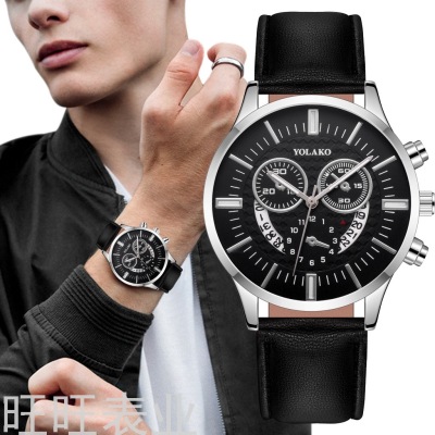 New Luxury Fashion Brand Men's Casual Belt Calendar Quartz Watch Fashion Business Men's All-Match Wrist Watch