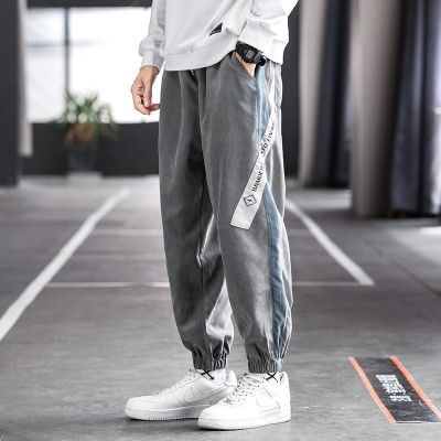 Men's Casual Pants 2021 New Summer Ankle-Length Pants Korean Style Trendy All-Match Loose Harem Pants Cropped Pants