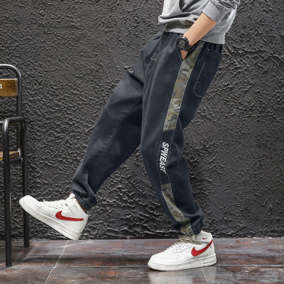 Fashion Brand Cargo Pants Jeans Men's Fashionable All-Match Loose Korean Style Trendy Harem Pants Handsome Ankle Banded Pants Sports Pants