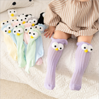 Children's Socks Summer Thin Anti-Mosquito Socks Bubble Mouth Cute Big Eyes Tube Socks Children Baby's Socks