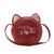 Korean Style Children's Bags 2021 Winter New Cartoon Cute Kitty Baby Shoulder Bag Pu Girl's Crossbody Bag