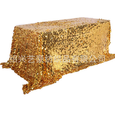 Factory Direct Sales Gold Tablecloth Sequin Tablecloth Sequins round Tablecloth Stage Clothing Fabric Sequins Background Fabric