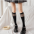 Women's Calf Socks Solid Color Black and White Mesh Thin Knee High Socks Velvet All-Match Princess Socks