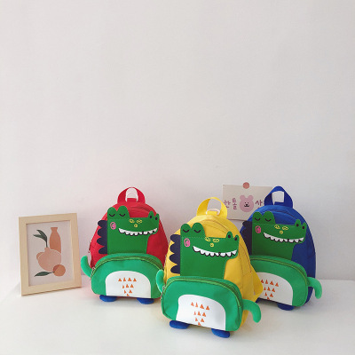 Children's Bags Korean 2021 New Dinosaur Boys' Backpack Cartoon Cute Anti-Lost Baby Kindergarten Backpack