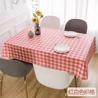 PVC Waterproof Anti-Scald Easy to Care Classic Geometric Tablecloth Plastic Tablecloth